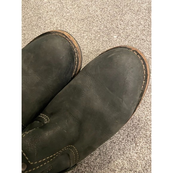 CAT Shoes Cat Caterpillar Vinson Boots Mens 1 Black Dark Gray Buckle Leather Work Safety